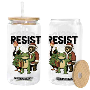 Portland Frog Protest Frogs Together Strong Glass Can Funny Holiday Gift TS12 Print Your Wear