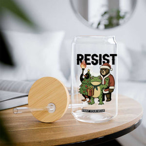 Portland Frog Protest Frogs Together Strong Glass Can Funny Holiday Gift TS12 Print Your Wear