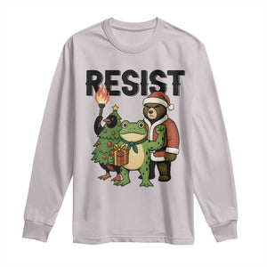Portland Frog Protest Frogs Together Strong Long Sleeve Shirt Funny Holiday Gift TS12 Ice Gray Print Your Wear