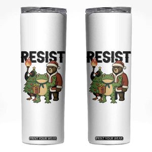 Portland Frog Protest Frogs Together Strong Skinny Tumbler Funny Holiday Gift TS12 White Print Your Wear