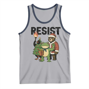 Portland Frog Protest Frogs Together Strong Tank Top Funny Holiday Gift TS12 Athletic Heather Navy Print Your Wear