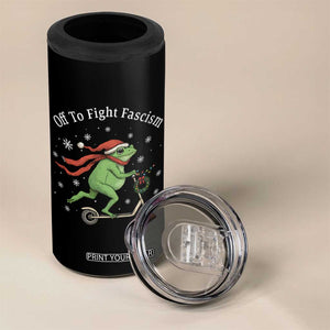Portland Frog Protest Off To Fight Fascism 4 in 1 Can Cooler Tumbler Funny Christmas Gift TS12 Print Your Wear