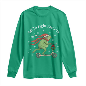Portland Frog Protest Off To Fight Fascism Long Sleeve Shirt Funny Christmas Gift TS12 Irish Green Print Your Wear