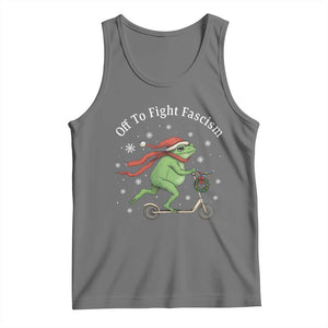Portland Frog Protest Off To Fight Fascism Tank Top Funny Christmas Gift TS12 Black Heather Print Your Wear