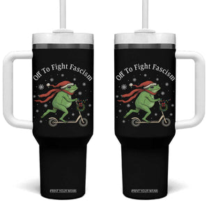 Portland Frog Protest Off To Fight Fascism Tumbler With Handle Funny Christmas Gift TS12 One Size: 40 oz Black Print Your Wear