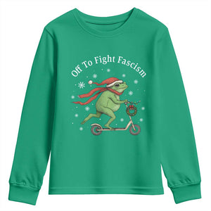 Portland Frog Protest Off To Fight Fascism Youth Sweatshirt Funny Christmas Gift TS12 Irish Green Print Your Wear