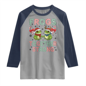 Frogs Together Strong Raglan Shirt Funny Portland Christmas Resist Gift TS12 Sport Gray Navy Print Your Wear