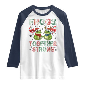Frogs Together Strong Raglan Shirt Funny Portland Christmas Resist Gift TS12 White Navy Print Your Wear