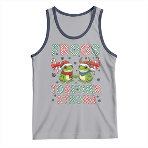 Frogs Together Strong Tank Top Funny Portland Christmas Resist Gift TS12 Athletic Heather Navy Print Your Wear