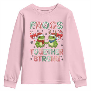 Frogs Together Strong Youth Sweatshirt Funny Portland Christmas Resist Gift TS12 Light Pink Print Your Wear