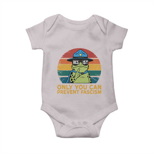 Only You Can Prevent Fascism Baby Onesie Funny Portland Frog Protest Gift TS12 Ice Gray Print Your Wear