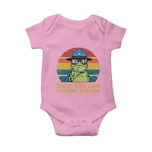 Only You Can Prevent Fascism Baby Onesie Funny Portland Frog Protest Gift TS12 Light Pink Print Your Wear