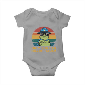 Only You Can Prevent Fascism Baby Onesie Funny Portland Frog Protest Gift TS12 Sport Gray Print Your Wear