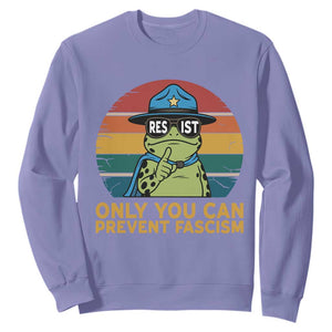 Only You Can Prevent Fascism Sweatshirt Funny Portland Frog Protest Gift TS12 Violet Print Your Wear