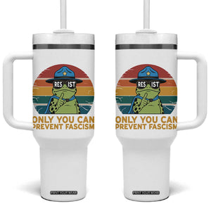 Only You Can Prevent Fascism Tumbler With Handle Funny Portland Frog Protest Gift TS12 One Size: 40 oz White Print Your Wear