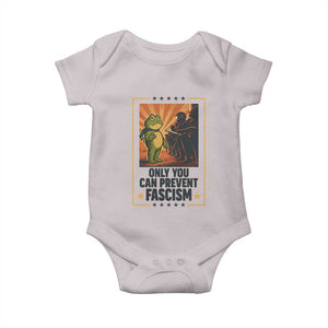 Funny Portland Frog Protest Baby Onesie Only You Can Prevent Fascism Gift TS12 Ice Gray Print Your Wear