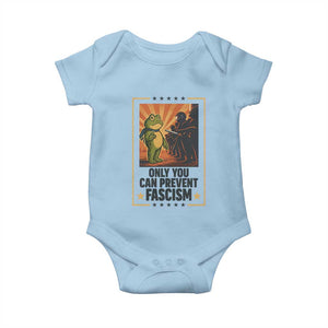 Funny Portland Frog Protest Baby Onesie Only You Can Prevent Fascism Gift TS12 Light Blue Print Your Wear