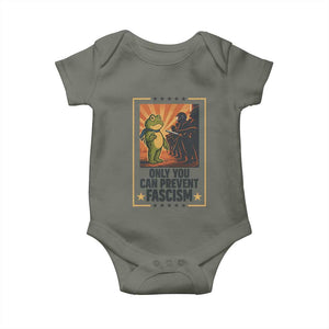 Funny Portland Frog Protest Baby Onesie Only You Can Prevent Fascism Gift TS12 Military Green Print Your Wear