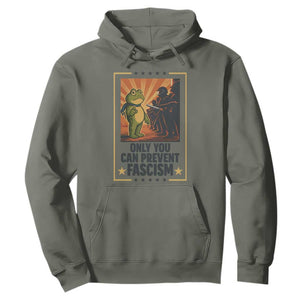Funny Portland Frog Protest Hoodie Only You Can Prevent Fascism Gift TS12 Military Green Print Your Wear