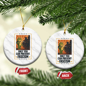 Funny Portland Frog Protest Ceramic Ornament Only You Can Prevent Fascism Gift TS12 1pc White Marble Print Your Wear