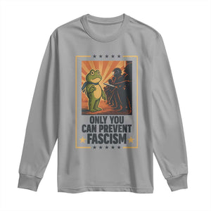 Funny Portland Frog Protest Long Sleeve Shirt Only You Can Prevent Fascism Gift TS12 Sport Gray Print Your Wear
