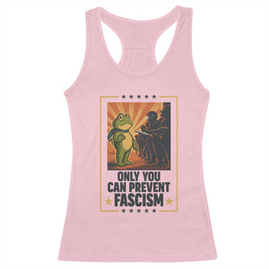 Funny Portland Frog Protest Racerback Tank Top Only You Can Prevent Fascism Gift TS12 Light Pink Print Your Wear