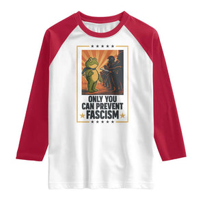 Funny Portland Frog Protest Raglan Shirt Only You Can Prevent Fascism Gift TS12 White Red Print Your Wear