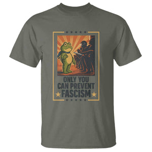 Funny Portland Frog Protest T Shirt Only You Can Prevent Fascism Gift TS12 Military Green Print Your Wear