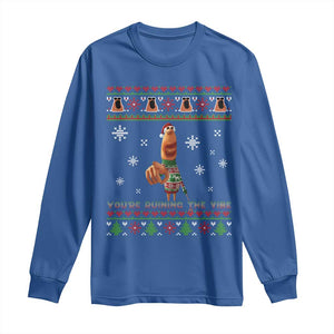 Funny Marcus The Worm You Are Ruining The Vibe Long Sleeve Shirt Ugly Christmas Gift TS12 Royal Blue Print Your Wear