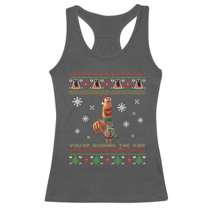 Funny Marcus The Worm You Are Ruining The Vibe Racerback Tank Top Ugly Christmas Gift TS12 Dark Heather Print Your Wear