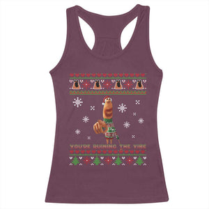 Funny Marcus The Worm You Are Ruining The Vibe Racerback Tank Top Ugly Christmas Gift TS12 Maroon Print Your Wear
