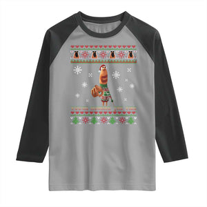 Funny Marcus The Worm You Are Ruining The Vibe Raglan Shirt Ugly Christmas Gift TS12 Sport Gray Black Print Your Wear