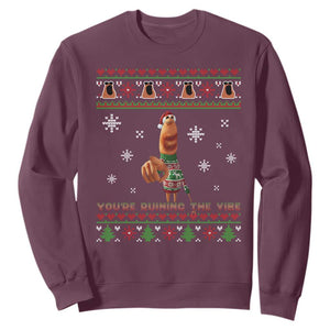 Funny Marcus The Worm You Are Ruining The Vibe Sweatshirt Ugly Christmas Gift TS12 Maroon Print Your Wear