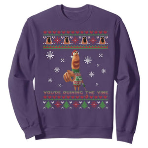 Funny Marcus The Worm You Are Ruining The Vibe Sweatshirt Ugly Christmas Gift TS12 Purple Print Your Wear