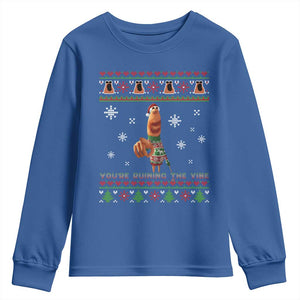 Funny Marcus The Worm You Are Ruining The Vibe Youth Sweatshirt Ugly Christmas Gift TS12 Royal Blue Print Your Wear