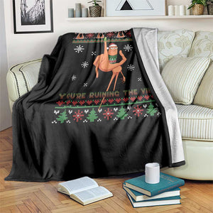 You Are Ruining The Vibe Throw Blanket Ugly Christmas Marcus The Worm Meme Gift TS12 Print Your Wear