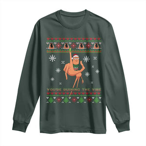 You Are Ruining The Vibe Long Sleeve Shirt Ugly Christmas Marcus The Worm Meme Gift TS12 Dark Forest Green Print Your Wear