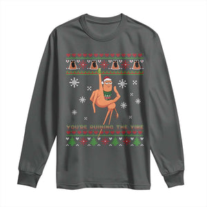 You Are Ruining The Vibe Long Sleeve Shirt Ugly Christmas Marcus The Worm Meme Gift TS12 Dark Heather Print Your Wear