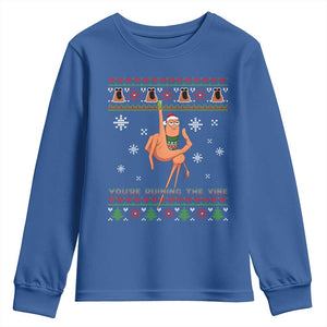 You Are Ruining The Vibe Youth Sweatshirt Ugly Christmas Marcus The Worm Meme Gift TS12 Royal Blue Print Your Wear
