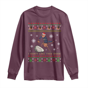 Funny Marcus The Worm Meme Long Sleeve Shirt I Do Not Like This Rock Ugly Christmas Gift TS12 Maroon Print Your Wear
