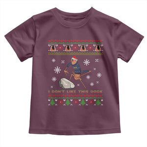 Funny Marcus The Worm Meme Toddler T Shirt I Do Not Like This Rock Ugly Christmas Gift TS12 Maroon Print Your Wear