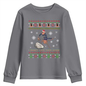 Funny Marcus The Worm Meme Youth Sweatshirt I Do Not Like This Rock Ugly Christmas Gift TS12 Charcoal Print Your Wear
