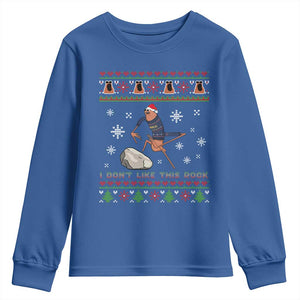Funny Marcus The Worm Meme Youth Sweatshirt I Do Not Like This Rock Ugly Christmas Gift TS12 Royal Blue Print Your Wear
