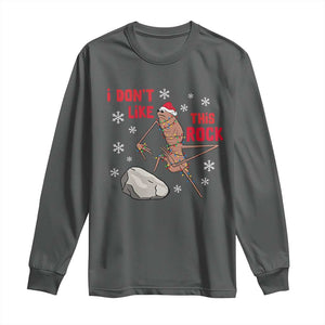 I Do Not Like This Rock Long Sleeve Shirt Christmas Marcus The Worm Meme Gift TS12 Dark Heather Print Your Wear