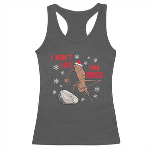 I Do Not Like This Rock Racerback Tank Top Christmas Marcus The Worm Meme Gift TS12 Dark Heather Print Your Wear