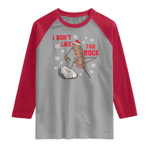 I Do Not Like This Rock Raglan Shirt Christmas Marcus The Worm Meme Gift TS12 Sport Gray Red Print Your Wear