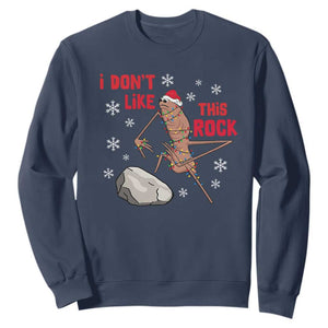 I Do Not Like This Rock Sweatshirt Christmas Marcus The Worm Meme Gift TS12 Navy Print Your Wear