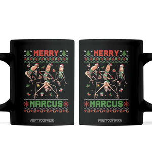 Funny Merry Marcus Coffee Mug Ugly Christmas Marcus The Worm Meme Gift TS12 Black Print Your Wear