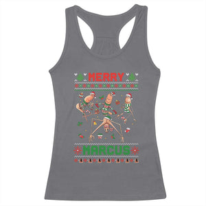 Funny Merry Marcus Racerback Tank Top Ugly Christmas Marcus The Worm Meme Gift TS12 Charcoal Print Your Wear