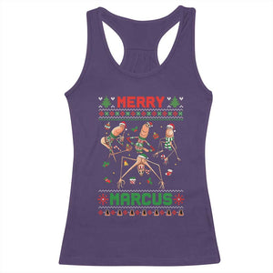 Funny Merry Marcus Racerback Tank Top Ugly Christmas Marcus The Worm Meme Gift TS12 Purple Print Your Wear